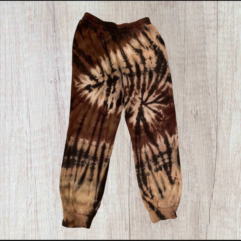 Earth-toned tie dye jogger sweatpants Size S